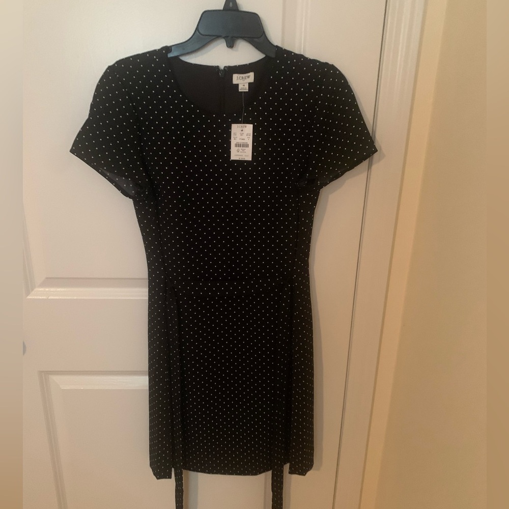 J. Crew Black and White Polka Dot Mini Dress